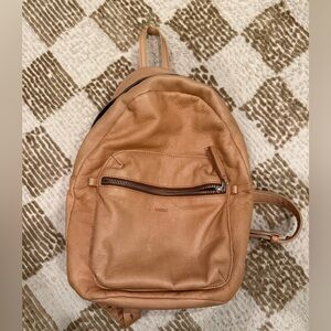 Baggu Tan Leather Backpack